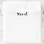 Yay-Yo. Ronde Sticker (Tas)