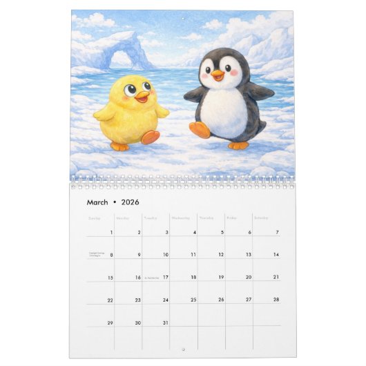 Yaya and Penguin Kalender (Mar 2026)