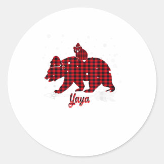 Yaya Beer Santa Hat Matching Family R Ronde Sticker