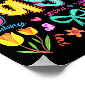 Yaya Bow Loved Beautiful Caring Funny Moederdag Poster (Hoek)