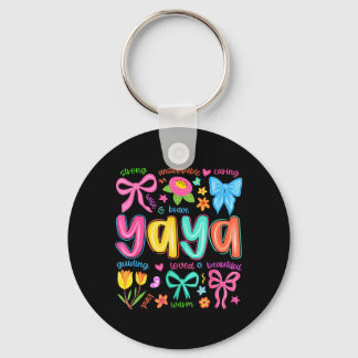 Yaya Bow Loved Beautiful Caring Funny Moederdag Sleutelhanger