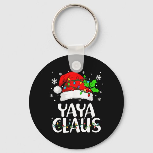 Yaya Claus Christmas Lights Pajama Family Matching Sleutelhanger (Voorkant)