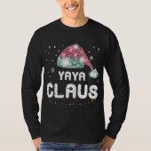 Yaya Claus Kerst Pet Diamond Pyjama Familie Mat T-shirt (Voorkant)