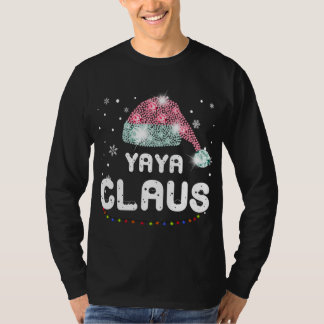 Yaya Claus Kerst Pet Diamond Pyjama Familie Mat T-shirt