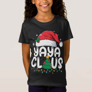 Yaya Claus Matching Xmas Familie Kerstmis Pyjama T-shirt