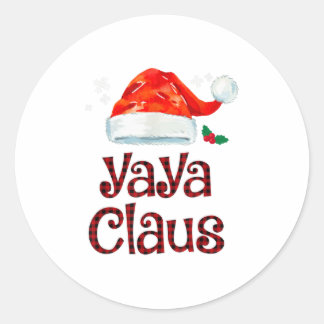 Yaya Claus T-shirt Kerstmis Pajama Famil Ronde Sticker