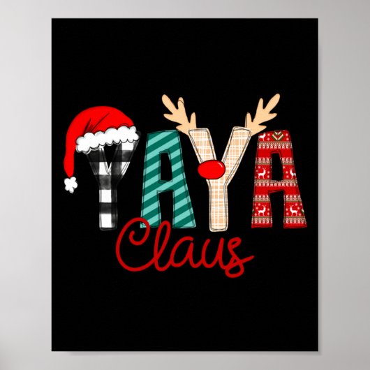 Yaya Claus Xmas Happy New Santa Claus Merry Christ Poster (Voorkant)