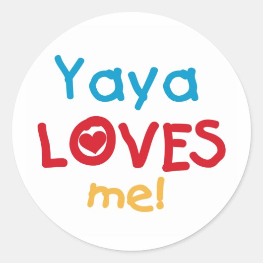 Yaya houdt van me overhemden en cadeaus ronde sticker (Voorkant)