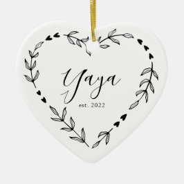 Yaya Jaar Opricht. Kerst Keramiek Ornament