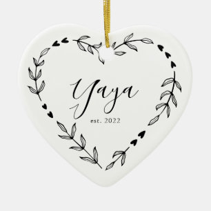 Yaya Jaar Opricht. Kerst Keramiek Ornament