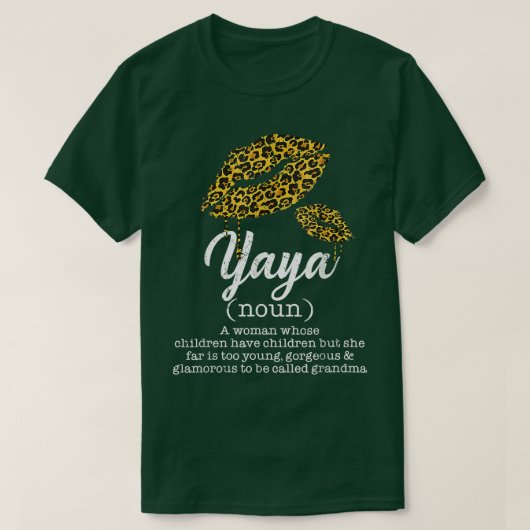 Yaya Leopard Lips Funny Grandma Betekenis moeder D T-shirt (Design voorkant)