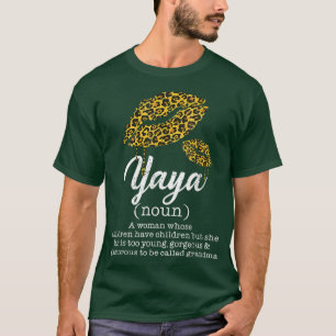 Yaya Leopard Lips Funny Grandma Betekenis moeder D T-shirt