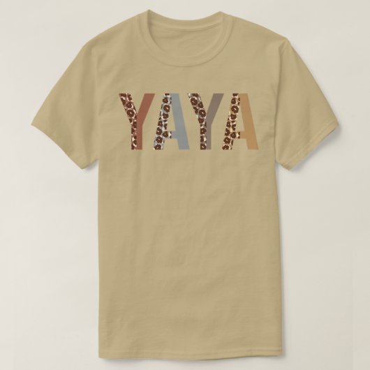 Yaya Leopard print mam Cute Moederdag Funny Gran T-shirt (Design voorkant)