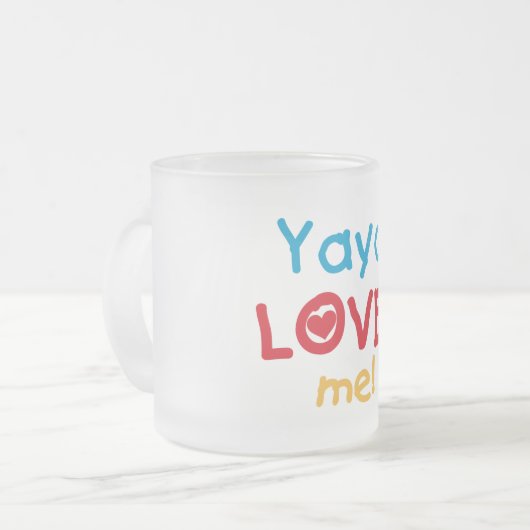 Yaya Loves Me T-shirts en geschenken Matglas Koffiemok (Voorkant links)