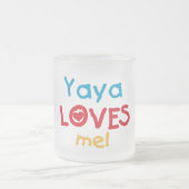 Yaya Loves Me T-shirts en geschenken Matglas Koffiemok (Center)