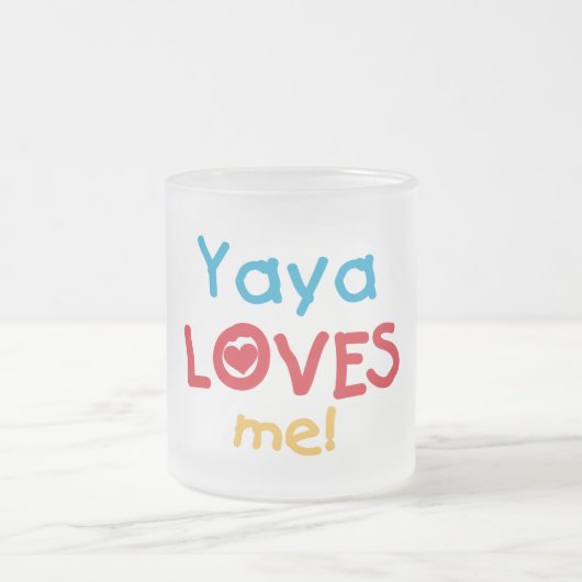 Yaya Loves Me T-shirts en geschenken Matglas Koffiemok (Center)