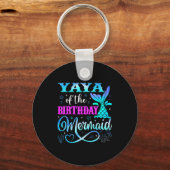 Yaya Of The Birthday Mermaid Family Matching Party Sleutelhanger (Voorkant)