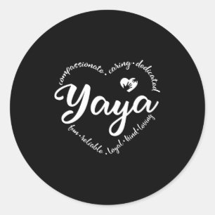 Yaya, schattig Yaya cadeau, hart met yaya Ronde Sticker