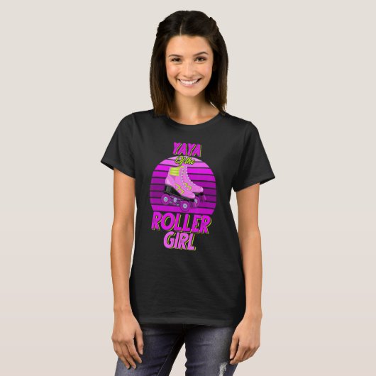 Yaya van de 'Birthday Girl Roller Skating Party' T-shirt (Voorkant volledig)