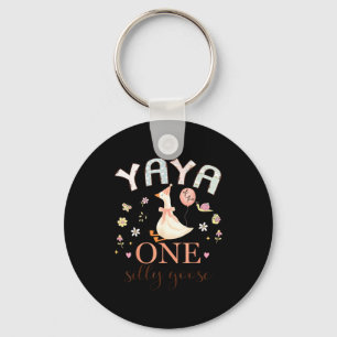 Yaya van de ene domme gans 1e verjaardag meisje sleutelhanger