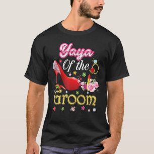 Yaya van de groom Happy Wedding Flower Pink Shoe M T-shirt