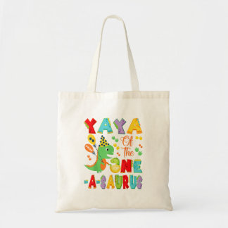 Yaya Van De One-A-Saurus 1e Verjaardag Jongen Dino Tote Bag