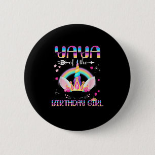 Yaya van de verjaardag meisje regenboog eenhoorn m ronde button 5,7 cm