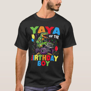 Yaya Van De Verjaardagsjongen Dinosaur T Rex Monst T-shirt