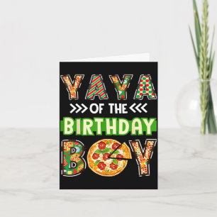 Yaya van het jongetje verjaardag jongen pizza lief kaart