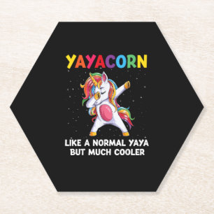 YayaCorn Yaya Eenhoorn Verjaardag Familie Matching Kartonnen Onderzetters