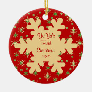 YaYa's eerste kerstboomschildertje Keramisch Ornament