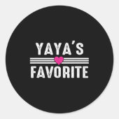 Yaya's Favorite  Ronde Sticker (Voorkant)
