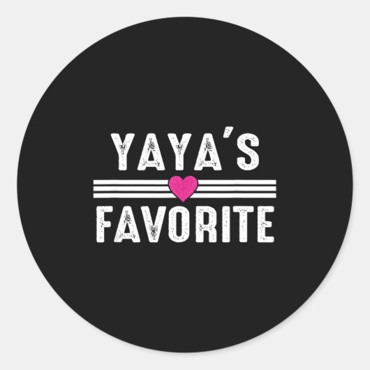 Yaya's Favorite  Ronde Sticker (Voorkant)