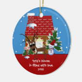 YaYa's Love House kerstversiering Keramisch Ornament (Links)