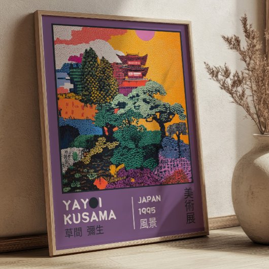 Yayoi Kusama Abstract Landschap Levendige Tentoons Poster