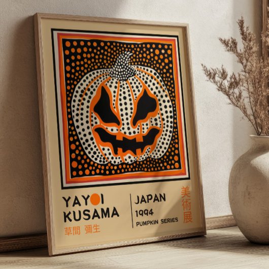 Yayoi Kusama Abstracte Pompoen Retro Expositie Poster