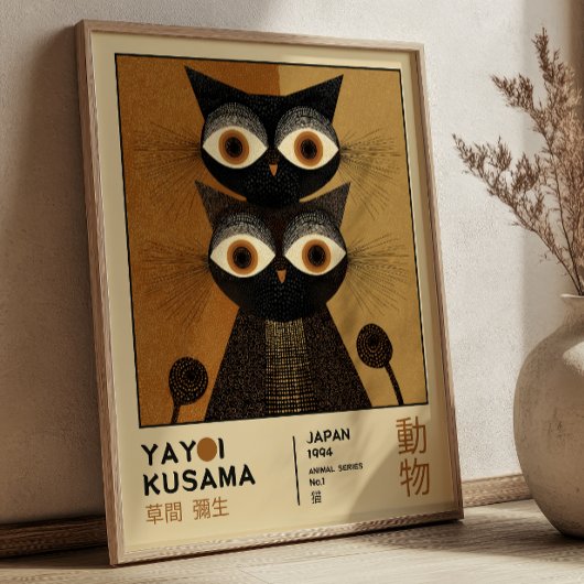 Yayoi Kusama Black Cats Japanese Exhibition Poster