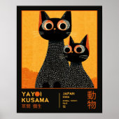 Yayoi Kusama Black Cats Retro Exhibition Poster (Voorkant)
