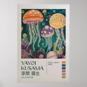 Yayoi Kusama Expositie Poster, Japandi Poster