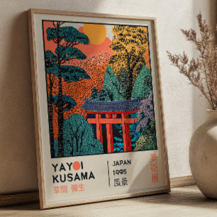 Yayoi Kusama Japanse Landschap Retro Expositie Poster