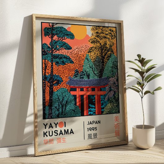 Yayoi Kusama Japanse Landschap Retro Expositie Poster