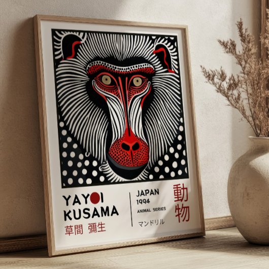 Yayoi Kusama Mandrill Retro Expositie Poster