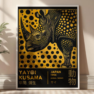Yayoi Kusama Maximalistische Neushoorn Japanse Ten Poster