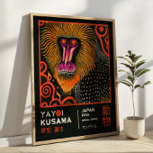 Yayoi Kusama Monkey Illustration Retro Exhibition Poster