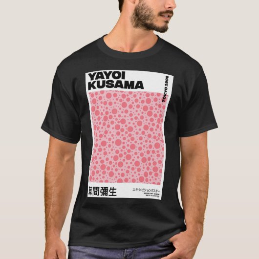 Yayoi Kusama Pink Poster T-shirt (Voorkant)