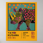 Yayoi Kusama Retro Rhino Illustratie Tentoonstelli Poster (Voorkant)