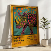 Yayoi Kusama Retro Rhino Illustratie Tentoonstelli Poster