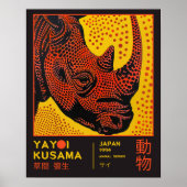 Yayoi Kusama Rhino Illustration Retro Exhibition Poster (Voorkant)