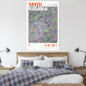 Yayoi Kusama Tentoonstelling Poster, de bloeiende Canvas Afdruk (Insitu (Slaapkamer))
