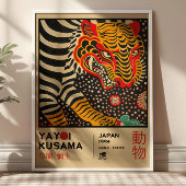 Yayoi Kusama Tiger Illustration Retro Exhibition Poster